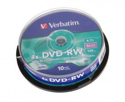 Vebatim - DVD-RW 4.7GB  4 x  Eπανεγράψιμα 10 τεμαχ. (Cake box)  
