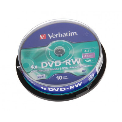 Vebatim - DVD-RW 4.7GB  4 x  Eπανεγράψιμα 10 τεμαχ. (Cake box)  