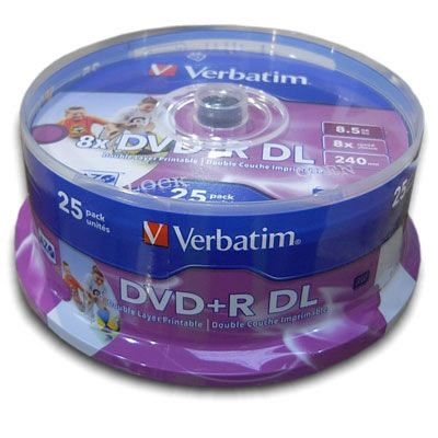 Verbatim- Dvd+r  8.5 gb  Double layer μπομίνα (cake box ) 25 τεμάχια  