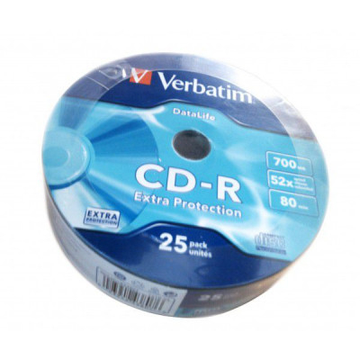 Verbatim  - CD-R  52x  700mb 8min. σε μπομπίνα  (Cake box) 25 τεμάχια 