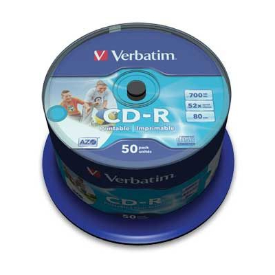Verbatim -CD-R 52x 700mb-Photo inkjet printable - (cake box ) 50 τεμάχια 