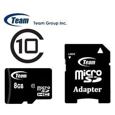 Μνήμη Micro με adaptor  SD 8 gb  class 10  - Team group 