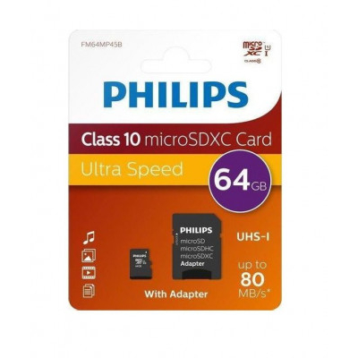 Μνήμη SD Secure Digital  68 gb High class SDXC -  Philips 