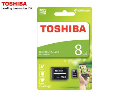 Μνήμη Micro Secure Digital με adaptor sd 8 gb  - Toshiba  class  4    