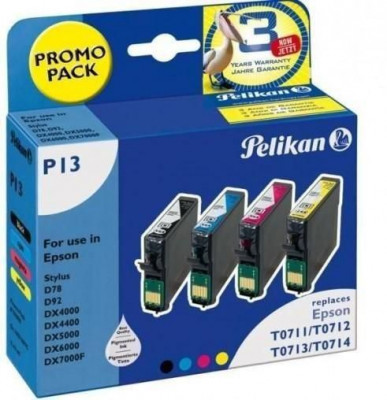 Pelikan- συμβατό inkjet cartrigde με Epson T0711/12/13/14 (Multipack 4 χρώματα)