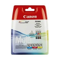 Canon Inkjet Cart. Y,M,C  Color Value Pack 3 pcs CLΙ-521VP