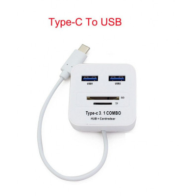 Hub usb 3.1 + card reader με καλώδιο Τype-c 