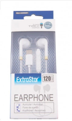 Ακουστικά stereo hands free ψείρες με ρυθμιστή - βύσμα  type C -Extra star