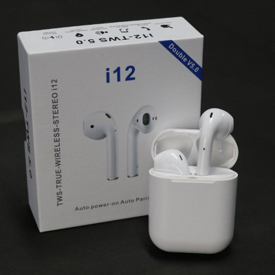 Ακουστικά ασύρματα (bluetooth) hands free ψείρες με θήκη φόρτισης - TWS  i12